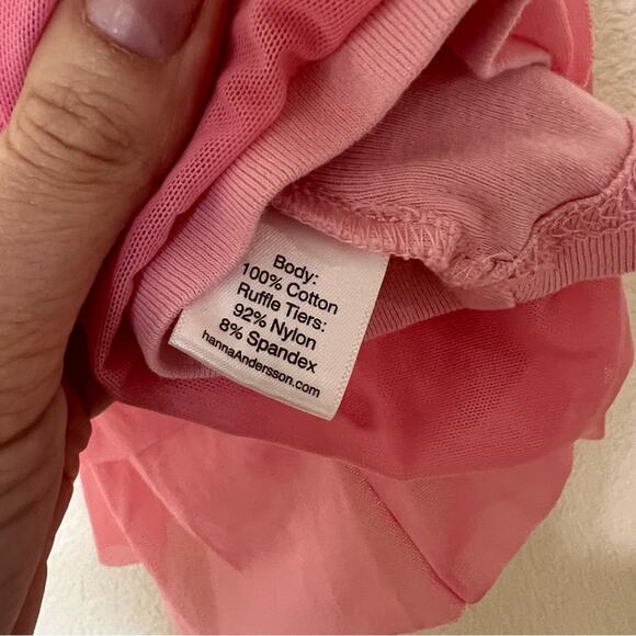 Hanna Andersson happy pink Swish Sparkle Dress with Tulle Tiers 75 / 12-18m - Picture 5 of 7